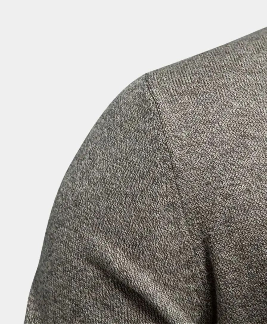 Éthn Sweater Cardigan en Coton à Col Montant Tricoté - Élégance et Confort