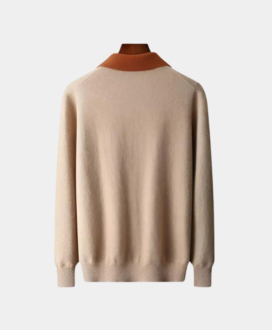 Éthn Sweater Polo Sweater Zippé en Cachemire 100% - Élégance Old Money