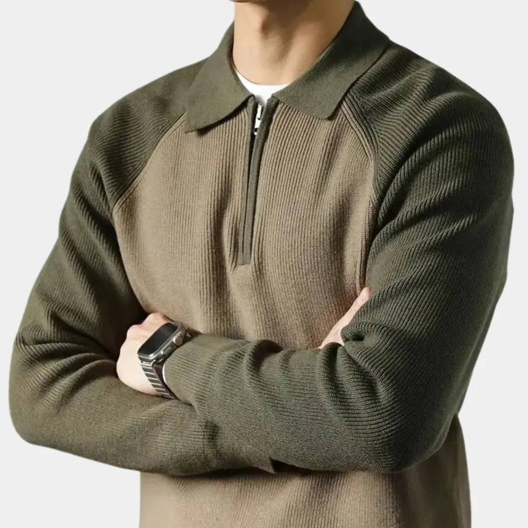 Éthn Sweater Pull Raglan Zippé Quart - Confort Élégant et Polyvalent