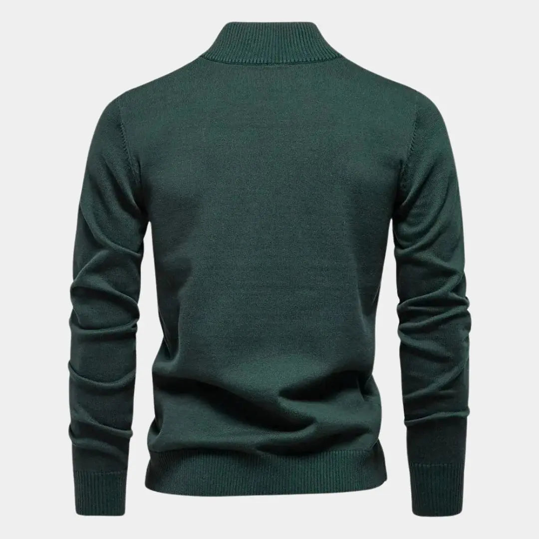 Éthn Sweater Pull Tricoté Uni Zippé pour Activités Extérieures - Confort et Style