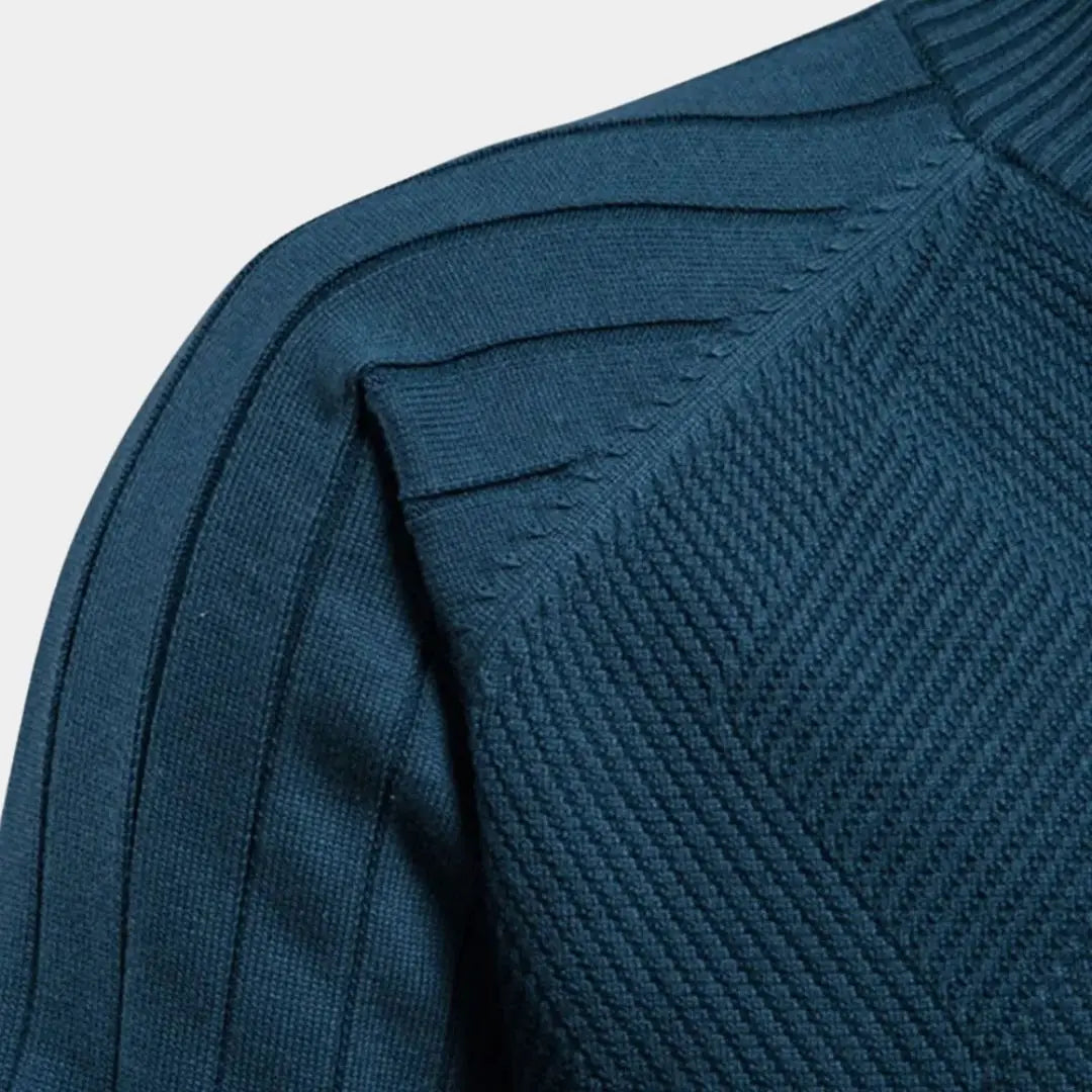 Éthn sweater Cardigan Tricot à Fermeture Éclair en Jacquard Uni - Élégance Confortable