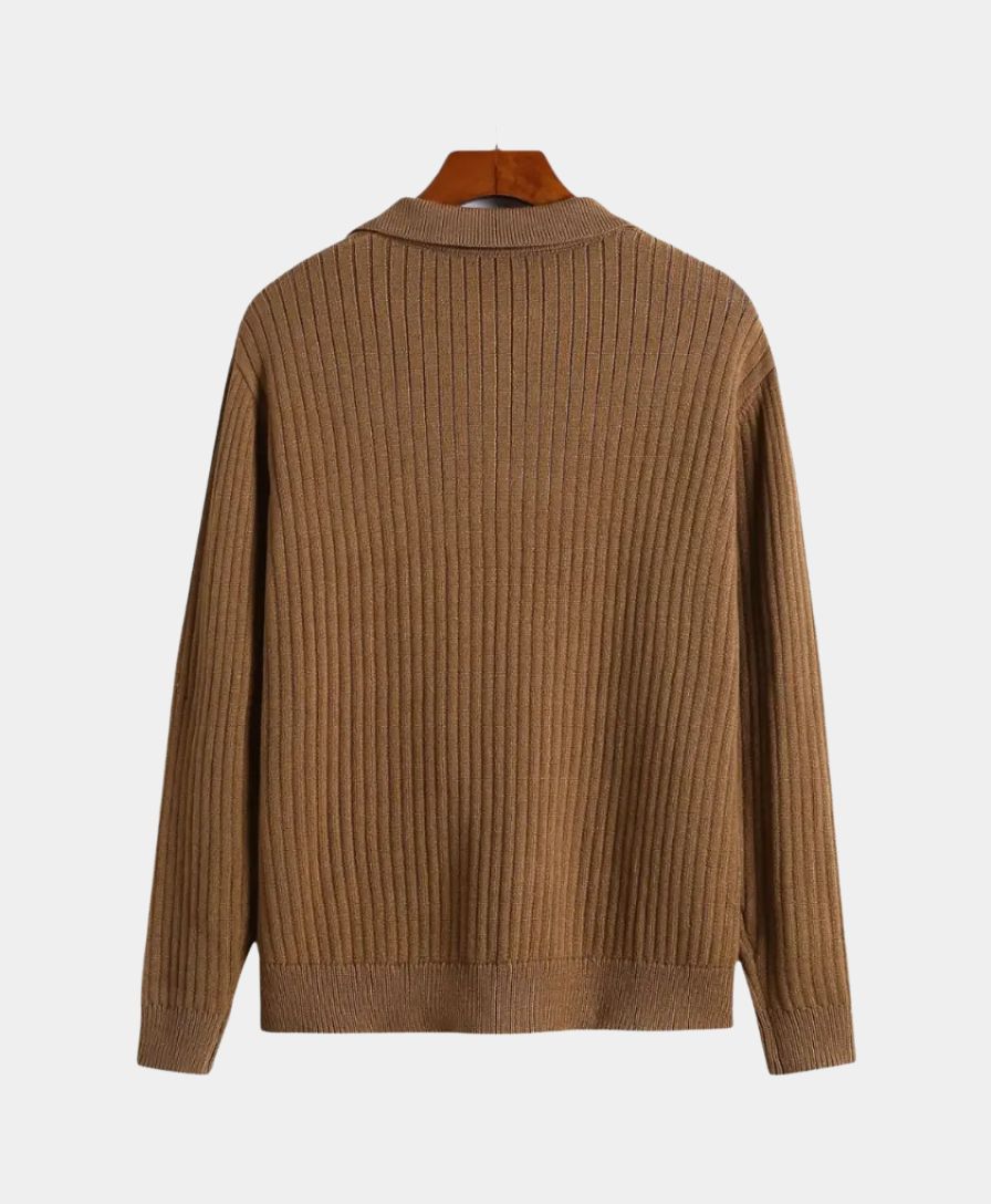 Éthn sweater Polo à Col V Côtelé Élégante - Confort et Style Assuré