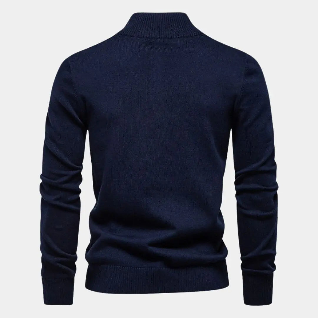 Éthn sweater Pull en Maille Rayé à Zip Quart - Élégance et Confort
