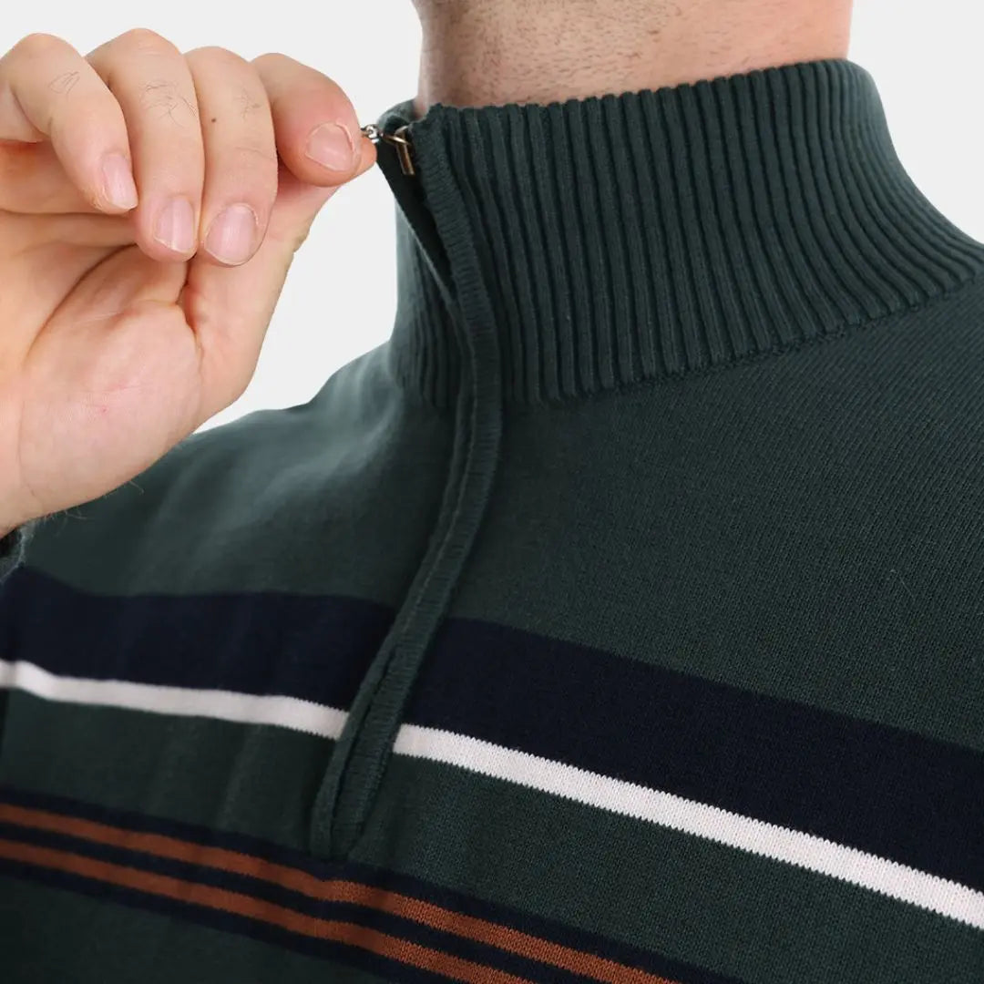 Éthn sweater Pull en Maille Rayé à Zip Quart - Élégance et Confort