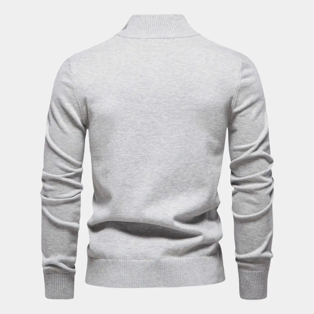 Éthn sweater Pull en Maille Rayé à Zip Quart - Élégance et Confort