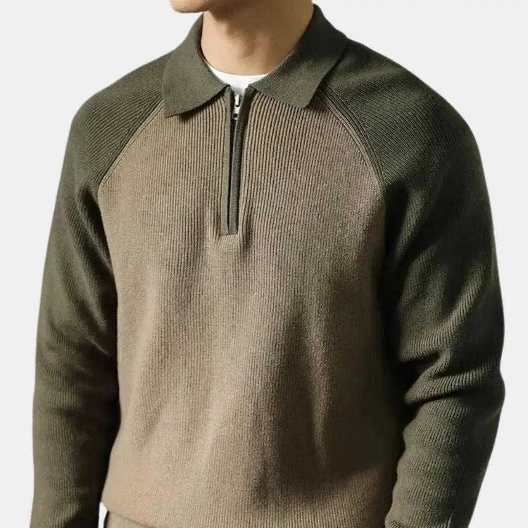 Éthn Sweater Pull Raglan Zippé Quart - Confort Élégant et Polyvalent