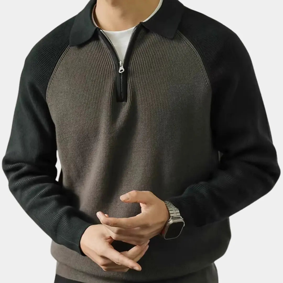 Éthn Sweater Pull Raglan Zippé Quart - Confort Élégant et Polyvalent