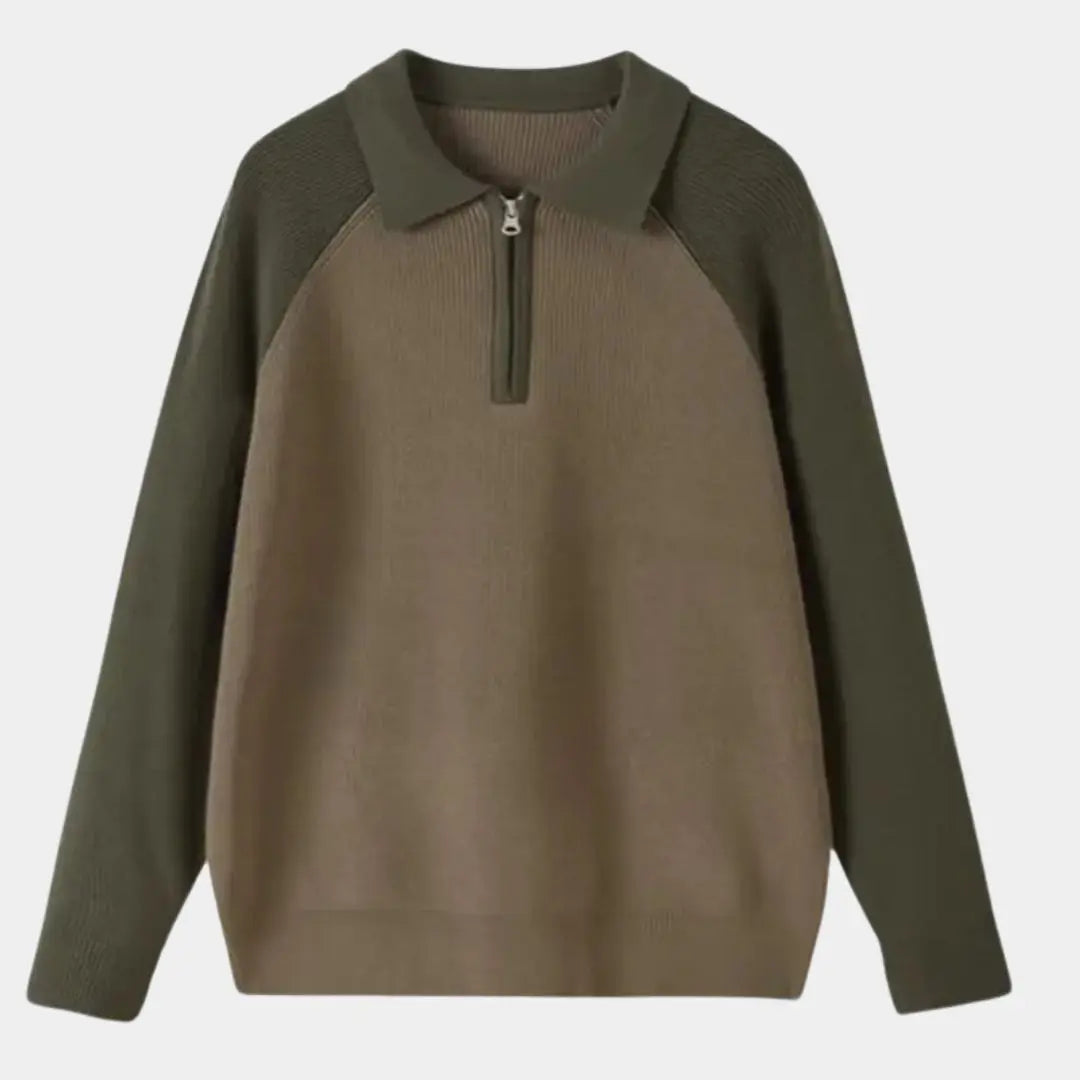 Éthn Sweater Pull Raglan Zippé Quart - Confort Élégant et Polyvalent